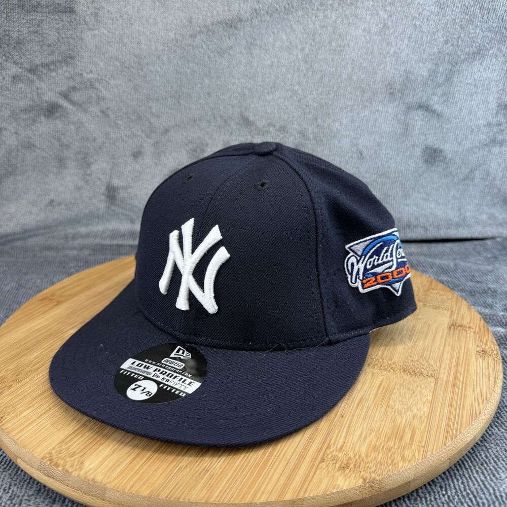 New York Yankees Vtg Hat Cap Fitted Mens 7 1/8 Low Profile USA World Series 2000